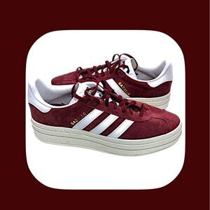 Adidas Originals Women's Gazelle Bold Shadow Red/White HQ6892 Platform Sneakers